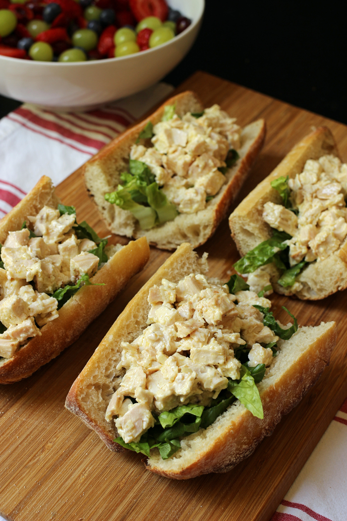 Four Chicken Caesar Baguette Sandwiches