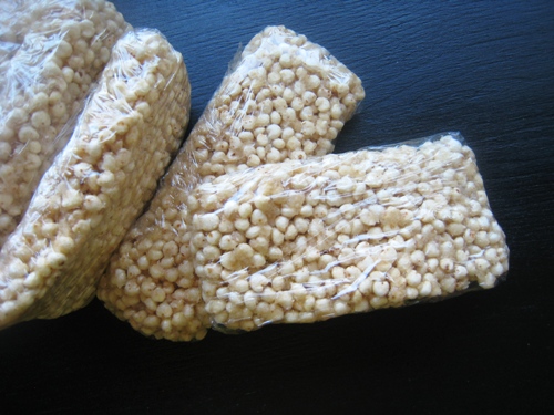 millet snack bars on table