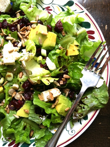 plate of salad with avocado