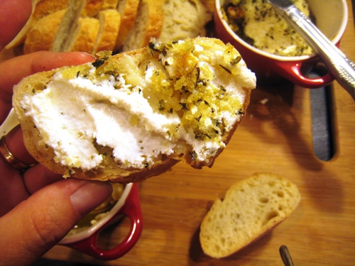 Roasted Garlic and Baked Goat Cheese