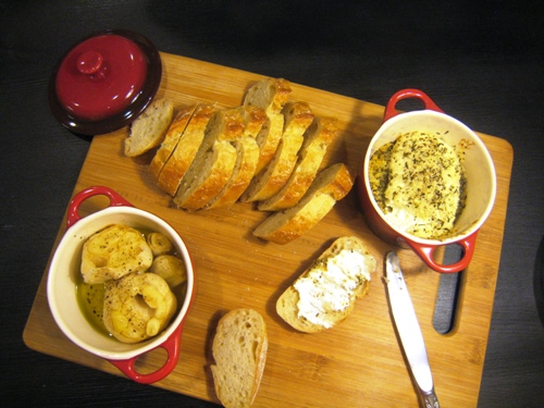 Roasted Garlic and Baked Goat Cheese Appetizer