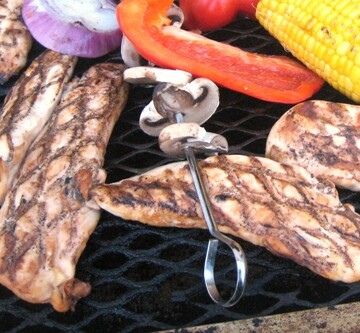 chicken and vegetables on grill