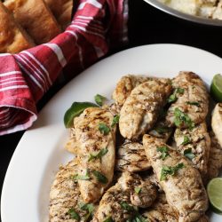 platter of grilled marinated chicken