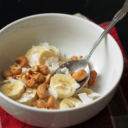 A bowl of Money Salad with spoon