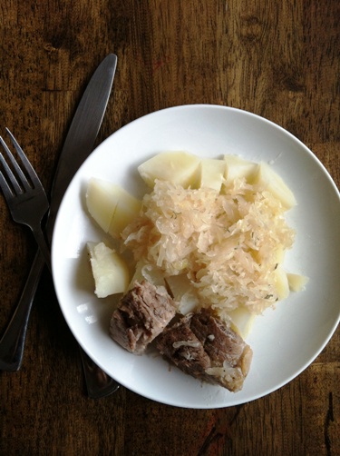 Sauerkraut and Pork in the Crockpot