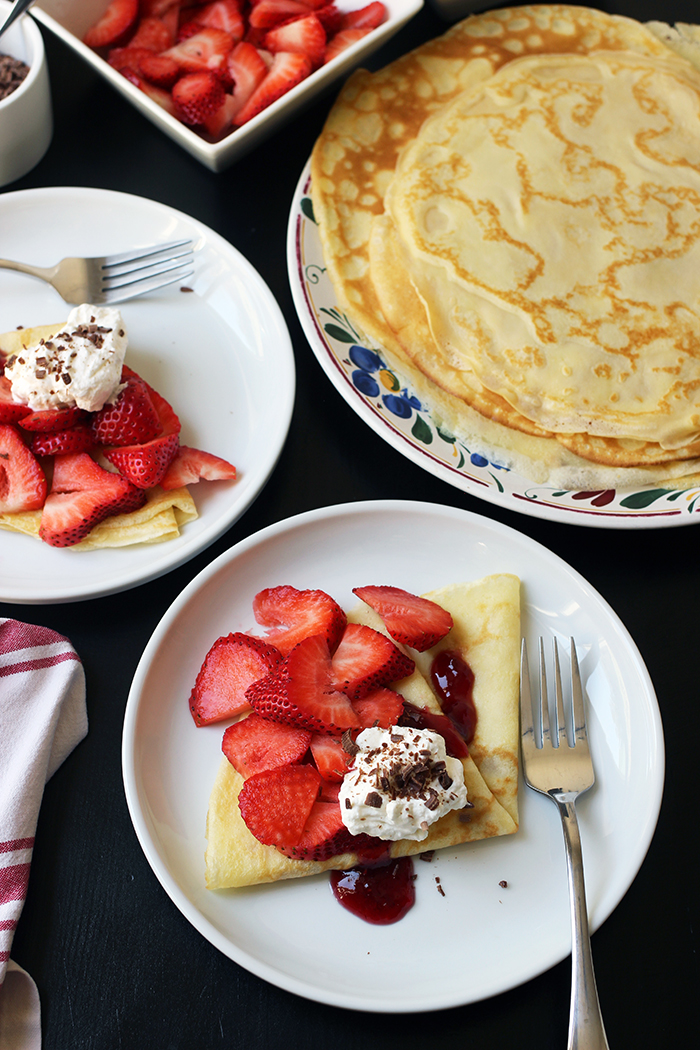 dessert plate with topped crepe