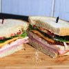 A Spring Street Club sandwich cut in half