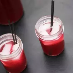 Cranberry Soda in mason jars