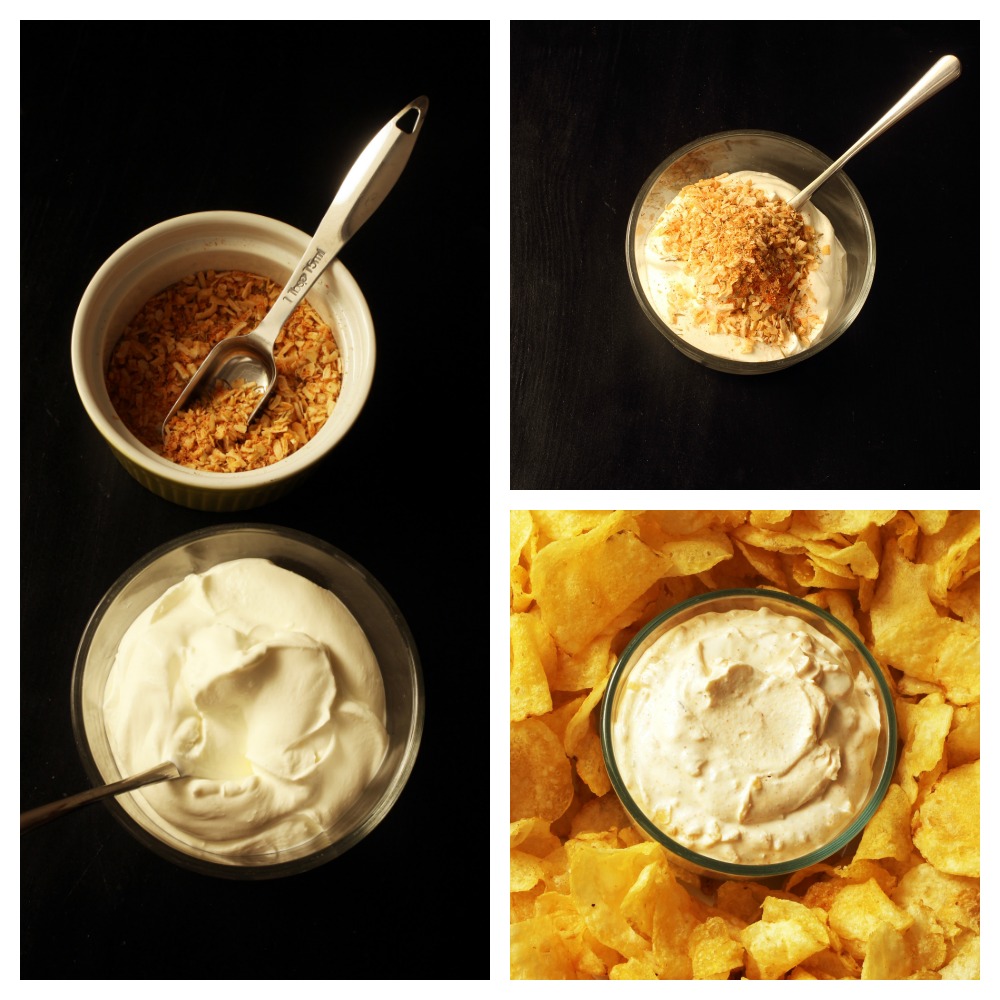 step by step photos of making onion dip