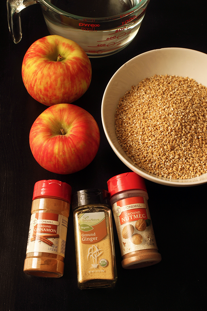 ingredients for Cinnamon Apple Oatmeal