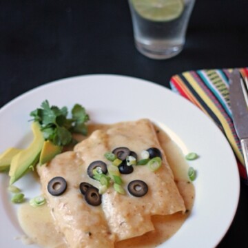 Creamy Turkey Enchiladas | Good Cheap Eats - a great way to use up leftover turkey. Other meats work, too.