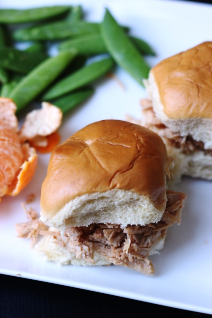 A close up of Chicken Sliders on a plate