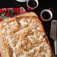whole kringle on board with coffee