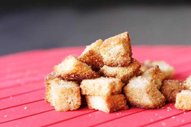 a pile of Cinnamon Toast Croutons