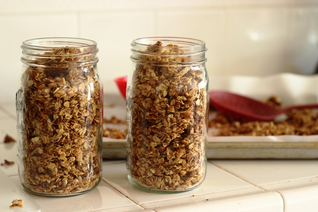 jars of Granola on counter