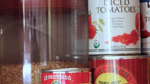 canned goods on shelf