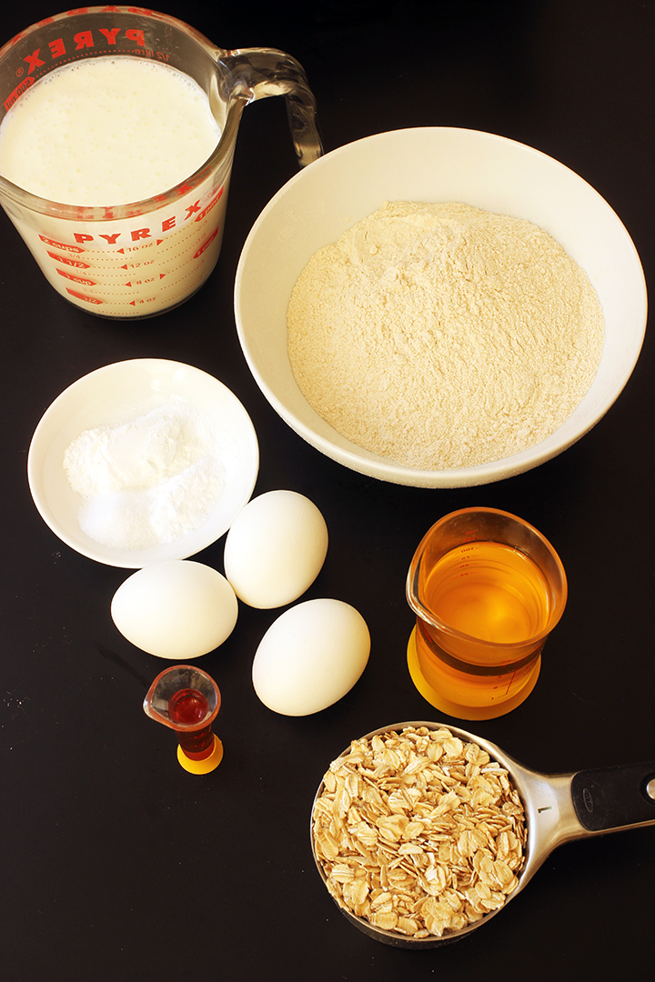 ingredients for oatmeal waffles
