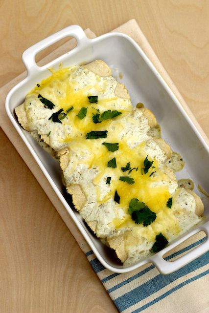 Pasilla Enchiladas in small baking dish