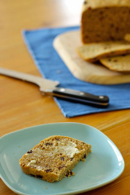 slice of raisin bread on a plate