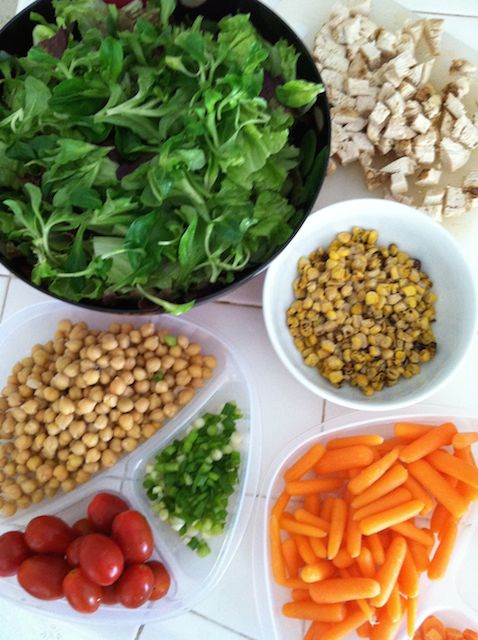 Salad Bar bowls on counter