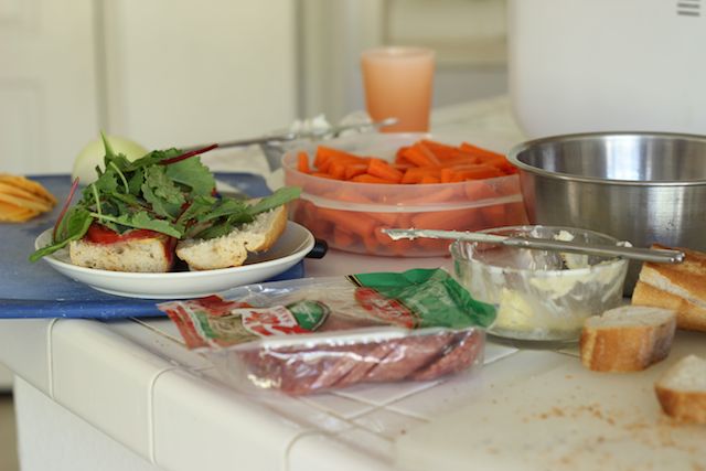 Sandwich Bar elements on counter