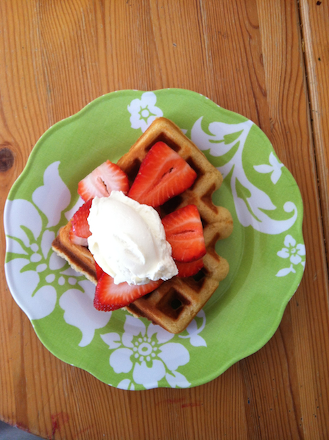 whipped cream waffle