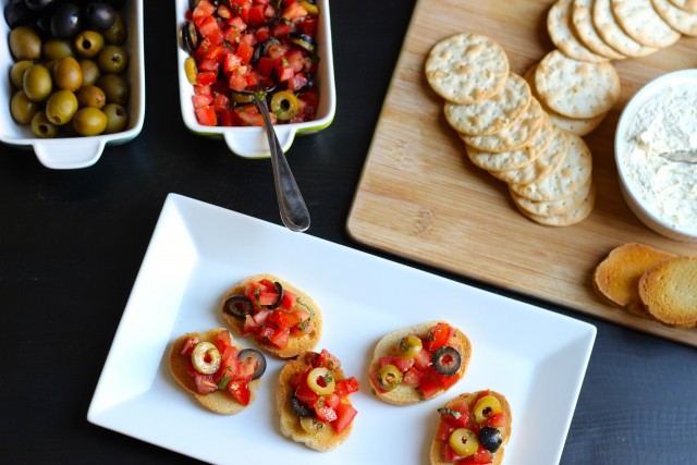 Olive Bruschetta and Elegant Afternoon Snacks