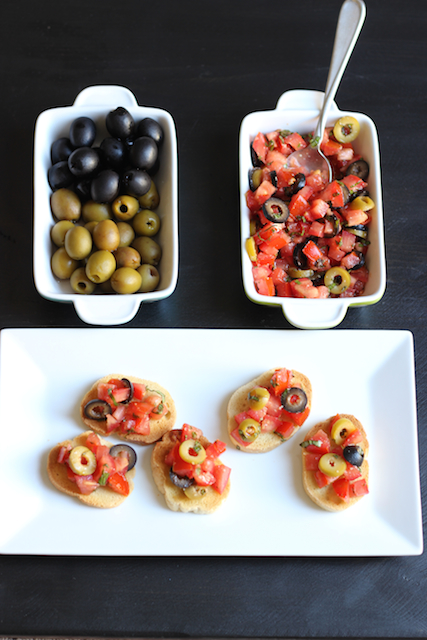 Olive Bruschetta and Elegant Afternoon Snacks