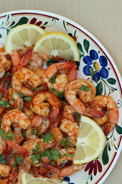 plate of grilled shrimp