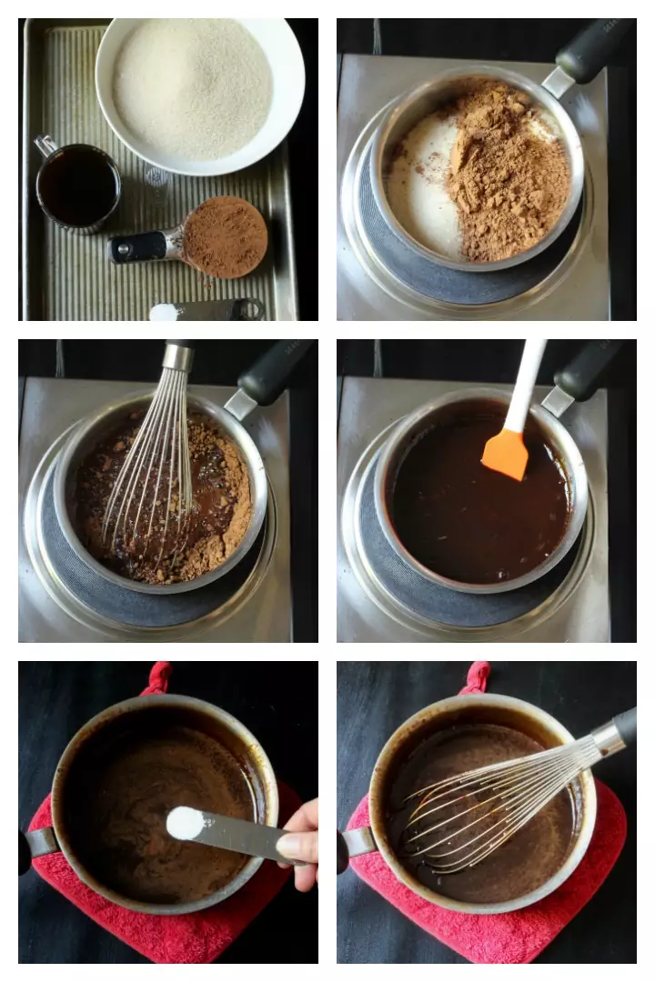 step by step photos of making mocha chocolate syrup