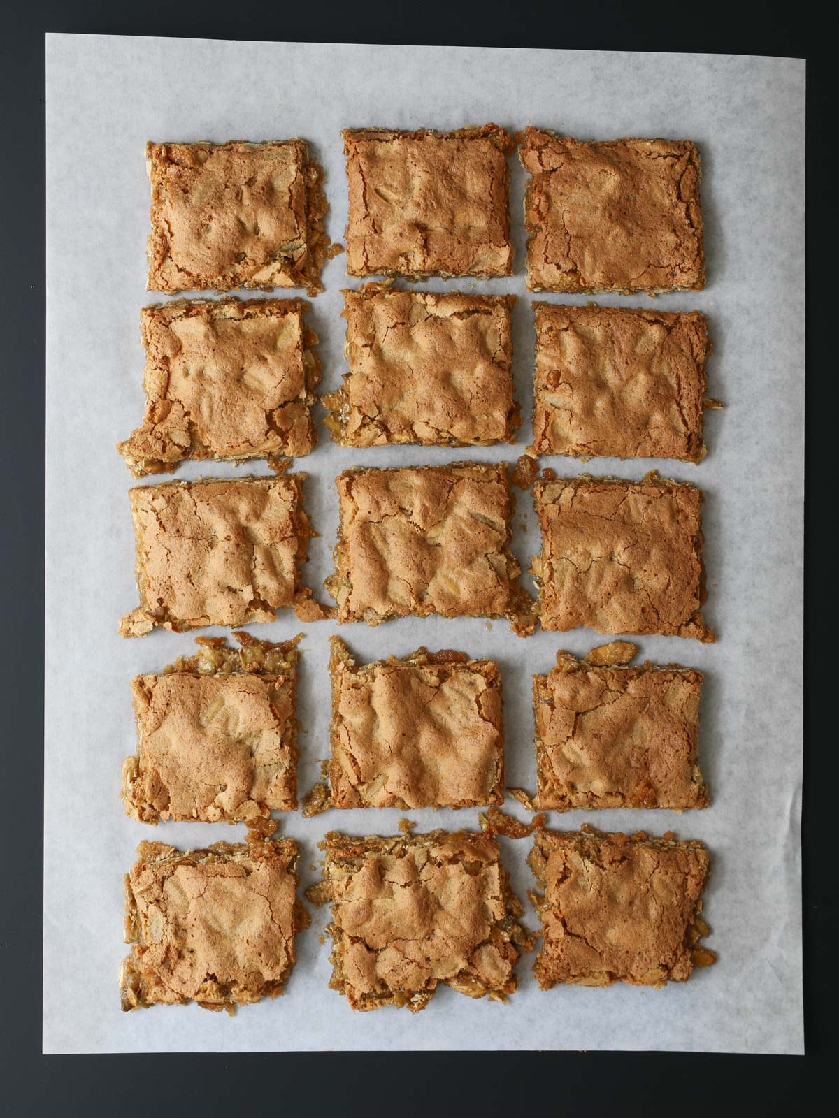 cookies cut into squares.