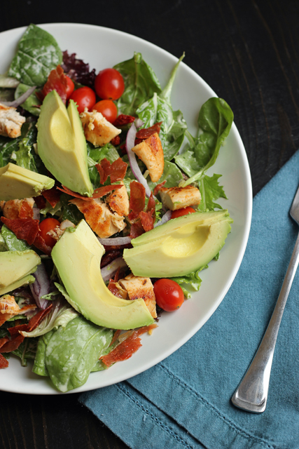 Chicken and Proscuitto Salad on a plate