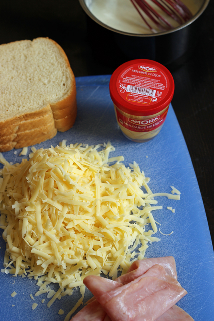 ingredients for a croque monsieur