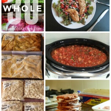 collage of whole 30 freezer meals