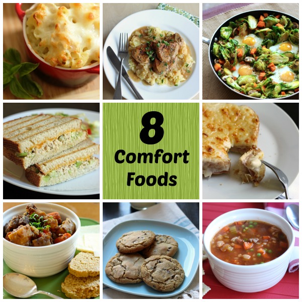 collage of comfort foods