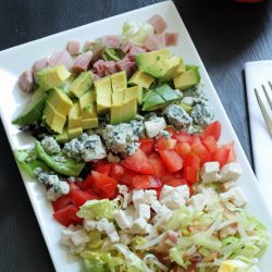 A platter with cobb salad