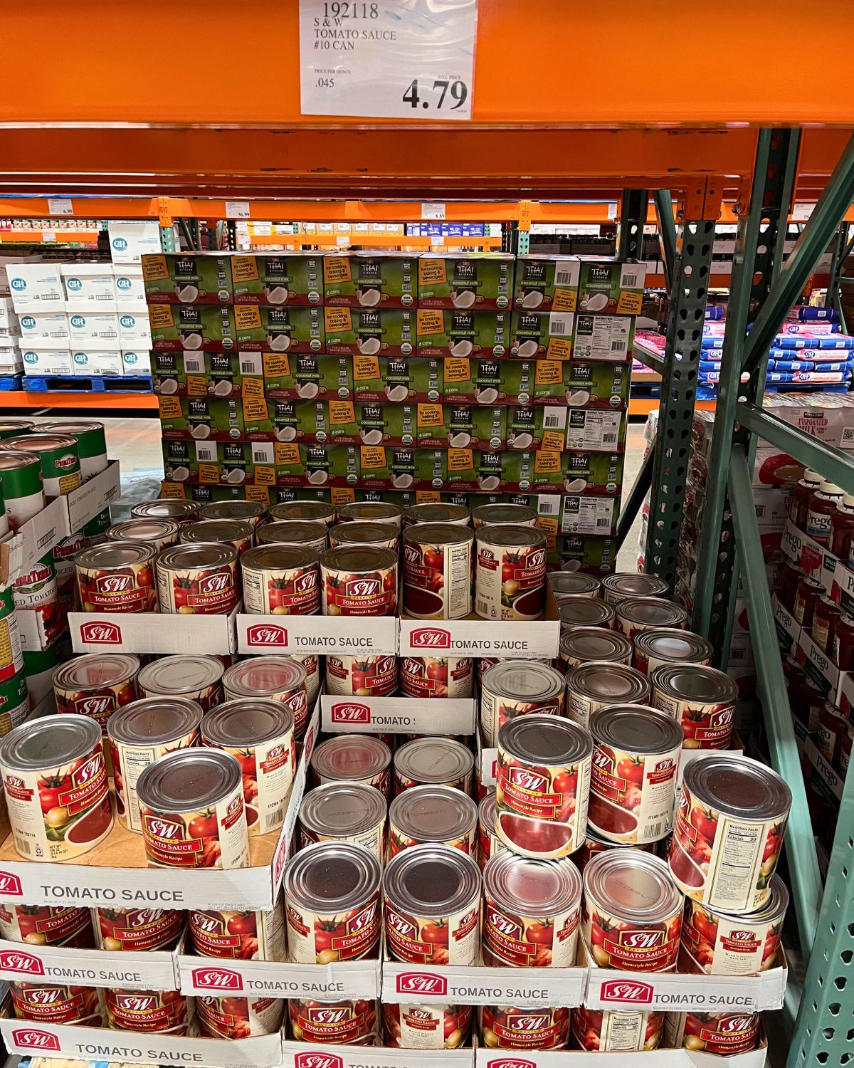 bulk cans of tomato sauce at costco.