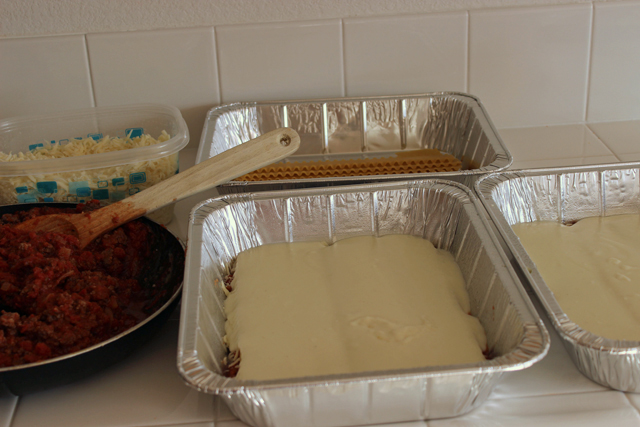 cheese added to freezer lasagnas