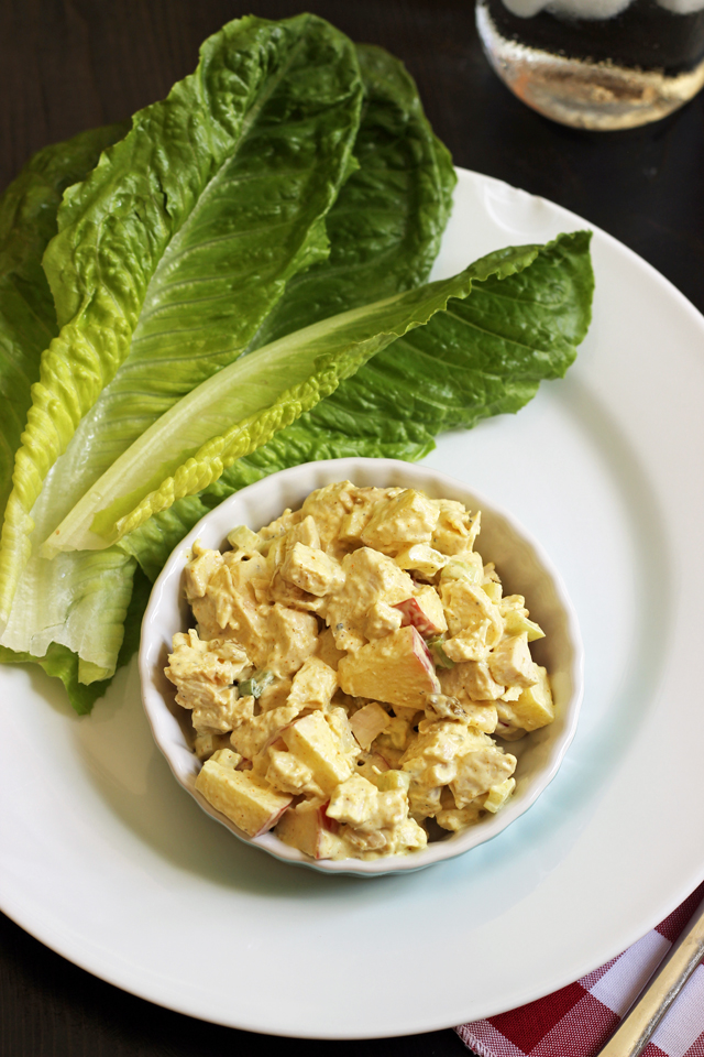 bowl of chicken salad and lettuce wraps