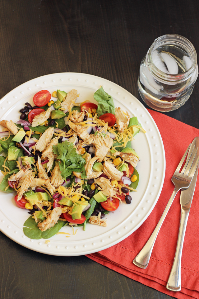 place setting with large dinner salad