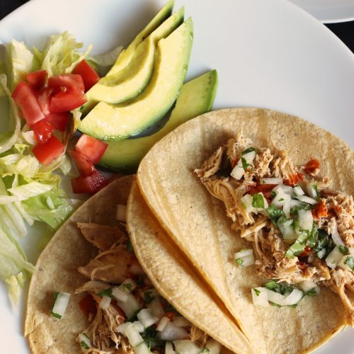 A plate of Chicken Tacos