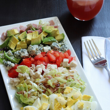 A plate of Cobb salad with fork