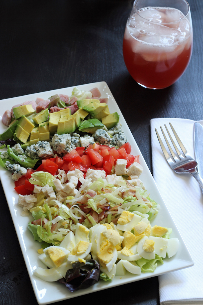 A plate of Cobb salad with fork