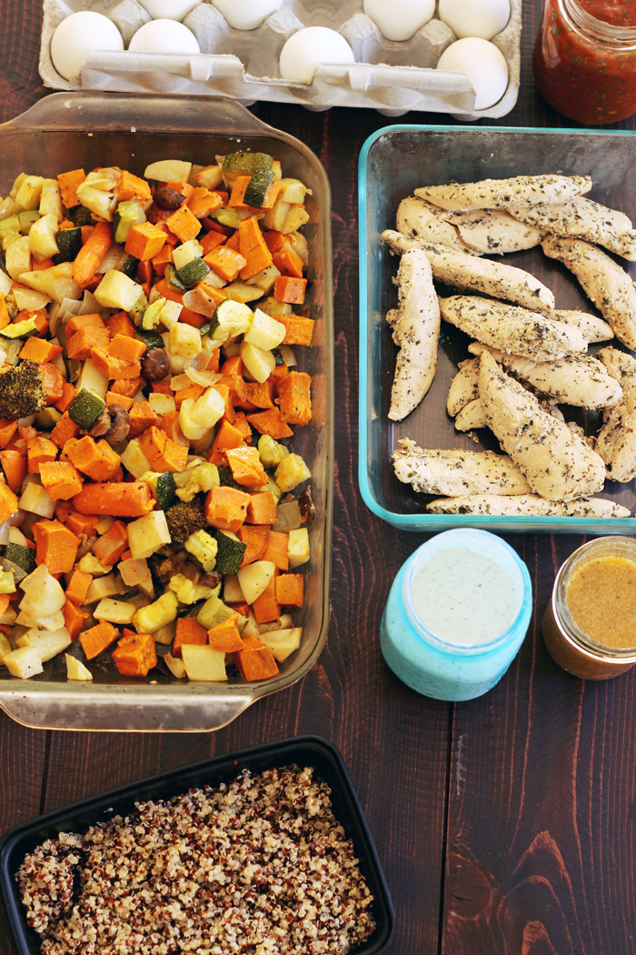 array of prepped ingredients