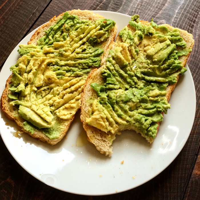 plate of avocado toast