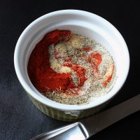 spice blend swirled in dish