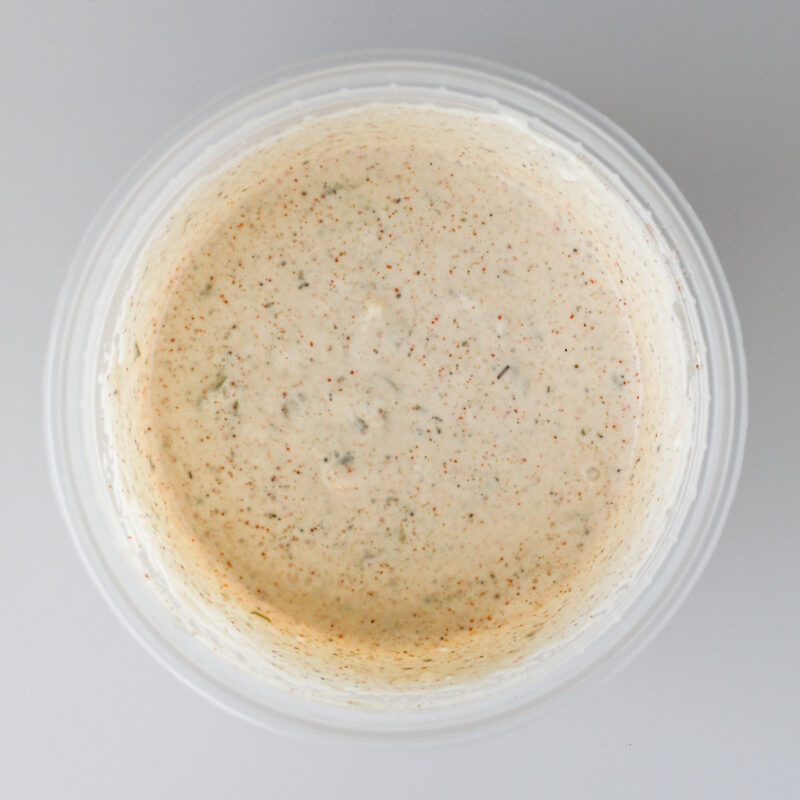the prepared remoulade sauce in a dish.