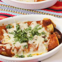 individual pan of enchiladas