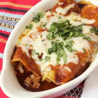 enchiladas in individual serving dish