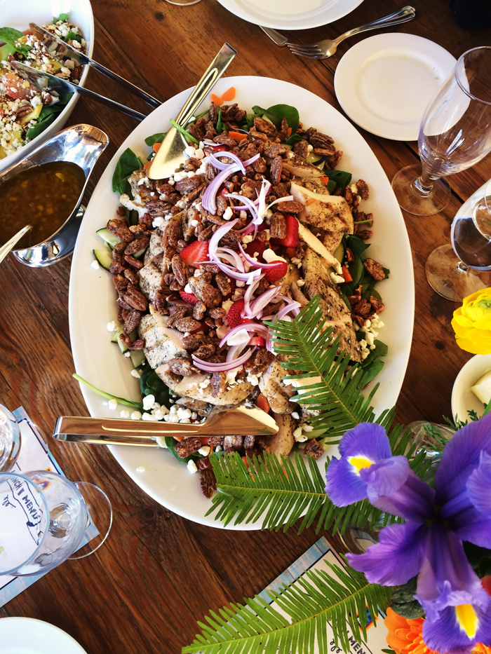 A plate of food on a table